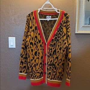 Future Collective Leopard Print Cardigan - Mustard and Black